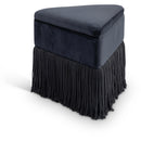  Color_Black -- Meridian Trivoli Velvet Upholstered Stool IMAGE 1
