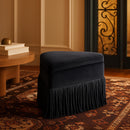  Color_Black -- Meridian Trivoli Velvet Upholstered Stool IMAGE 2