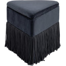  Color_Black -- Meridian Trivoli Velvet Upholstered Stool IMAGE 3