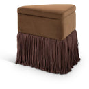  Color_Brown -- Trivoli Brown Velvet Upholstered Stool IMAGE 1