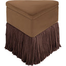  Color_Brown -- Trivoli Brown Velvet Upholstered Stool IMAGE 3