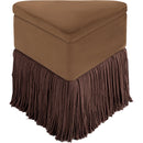 Meridian Trivoli Brown Velvet Ottoman/Stool IMAGE 3