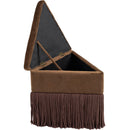  Color_Brown -- Trivoli Brown Velvet Upholstered Stool IMAGE 4