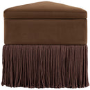  Color_Brown -- Trivoli Brown Velvet Upholstered Stool IMAGE 5