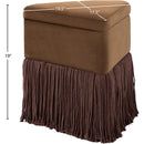  Color_Brown -- Trivoli Brown Velvet Upholstered Stool IMAGE 8
