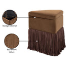  Color_Brown -- Trivoli Brown Velvet Upholstered Stool IMAGE 9
