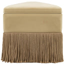 Meridian Trivoli Camel Velvet Ottoman/Stool IMAGE 5