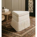  Color_Cream -- Trivoli Cream Velvet Upholstered Stool IMAGE 2
