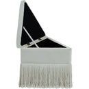  Color_Cream -- Trivoli Cream Velvet Upholstered Stool IMAGE 4