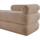  Color_Beige -- Meridian Kennedy Teddy Fabric Upholstered Bench IMAGE 10