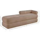  Color_Beige -- Meridian Kennedy Teddy Fabric Upholstered Bench IMAGE 13