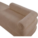  Color_Beige -- Meridian Kennedy Teddy Fabric Upholstered Bench IMAGE 9