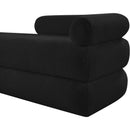  Color_Black -- Kennedy Black Teddy Fabric Upholstered Bench IMAGE 10