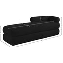  Color_Black -- Kennedy Black Teddy Fabric Upholstered Bench IMAGE 13