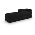  Color_Black -- Kennedy Black Teddy Fabric Upholstered Bench IMAGE 1