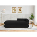  Color_Black -- Kennedy Black Teddy Fabric Upholstered Bench IMAGE 2