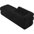  Color_Black -- Kennedy Black Teddy Fabric Upholstered Bench IMAGE 8