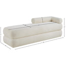  Color_Cream -- Kennedy Cream Teddy Fabric Upholstered Bench IMAGE 13