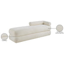  Color_Cream -- Kennedy Cream Teddy Fabric Upholstered Bench IMAGE 14