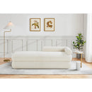  Color_Cream -- Kennedy Cream Teddy Fabric Upholstered Bench IMAGE 2