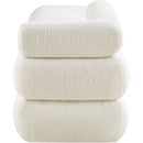  Color_Cream -- Kennedy Cream Teddy Fabric Upholstered Bench IMAGE 4