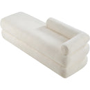  Color_Cream -- Kennedy Cream Teddy Fabric Upholstered Bench IMAGE 8