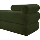  Color_Green -- Kennedy Green Teddy Fabric Upholstered Bench IMAGE 10