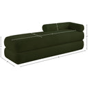  Color_Green -- Kennedy Green Teddy Fabric Upholstered Bench IMAGE 13
