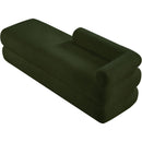  Color_Green -- Kennedy Green Teddy Fabric Upholstered Bench IMAGE 8