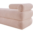  Color_Pink -- Kennedy Pink Teddy Fabric Upholstered Bench IMAGE 10