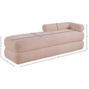  Color_Pink -- Kennedy Pink Teddy Fabric Upholstered Bench IMAGE 13
