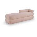  Color_Pink -- Kennedy Pink Teddy Fabric Upholstered Bench IMAGE 1