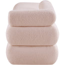  Color_Pink -- Kennedy Pink Teddy Fabric Upholstered Bench IMAGE 4