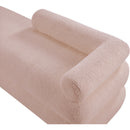  Color_Pink -- Kennedy Pink Teddy Fabric Upholstered Bench IMAGE 9