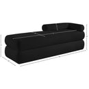  Color_Black -- Kennedy Black Chenille Fabric Upholstered Bench IMAGE 13