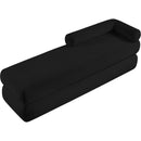  Color_Black -- Kennedy Black Chenille Fabric Upholstered Bench IMAGE 8