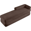 Meridian Kennedy Brown Chenille Fabric Bench IMAGE 8