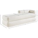  Color_Cream -- Kennedy Cream Chenille Fabric Upholstered Bench IMAGE 13