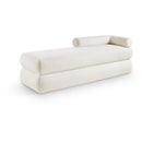  Color_Cream -- Kennedy Cream Chenille Fabric Upholstered Bench IMAGE 1