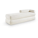 Meridian Kennedy Cream Chenille Fabric Bench IMAGE 1