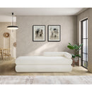  Color_Cream -- Kennedy Cream Chenille Fabric Upholstered Bench IMAGE 2