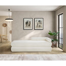Meridian Kennedy Cream Chenille Fabric Bench IMAGE 2