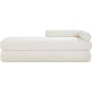 Meridian Kennedy Cream Chenille Fabric Bench IMAGE 3
