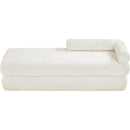  Color_Cream -- Kennedy Cream Chenille Fabric Upholstered Bench IMAGE 6