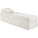  Color_Cream -- Kennedy Cream Chenille Fabric Upholstered Bench IMAGE 7