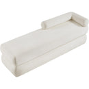 Meridian Kennedy Cream Chenille Fabric Bench IMAGE 8