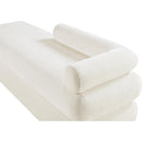  Color_Cream -- Kennedy Cream Chenille Fabric Upholstered Bench IMAGE 9