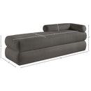  Color_Grey -- Kennedy Grey Chenille Fabric Upholstered Bench IMAGE 13