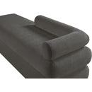  Color_Grey -- Kennedy Grey Chenille Fabric Upholstered Bench IMAGE 9
