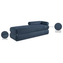 Meridian Kennedy Light Blue Chenille Fabric Bench IMAGE 14